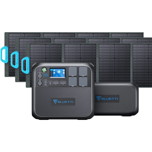ECOFLOW Générateur solaire DELTA Pro 3.6KWh/3600W avec 2 x 400W panneau  solaire sur balcon, centrale électrique portable pour la maison, le camping  en